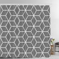 thumbnail image 1 of Geometric Decor Shower Curtain, Blackstriped Rhombus Diamond Geometry Bathroom Decor Polyester Fiber Plastic Rings Quick-Drying Waterproof for Bathtubs/Bathroom 72"W x 96"L (Pack of 1), 1 of 6