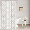 thumbnail image 1 of Geometric Decor Shower Curtain,Sacred Geometry Grid Graphic Golden Hexagon Bathroom Decor Polyester Fiber Plastic Rings Quick-Drying Waterproof for Bathtubs/Bathroom, 72x36 inches, 1 of 6