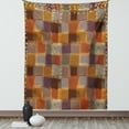 thumbnail image 1 of Geometric Decor Tapestry, Grunge Checkered and Striped Quilt Pattern Mottled Digital New Design, Wall Hanging for Bedroom Living Room Dorm Decor, 40W X 60L Inches, Caramel Orange, by Ambesonne, 1 of 5
