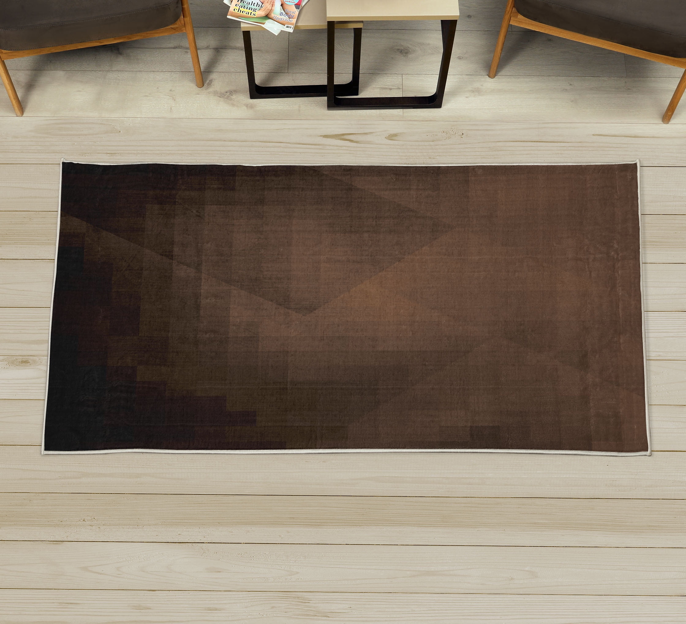 Geometric Decorative Rug, Abstract Colored Squares in Faded Color ...