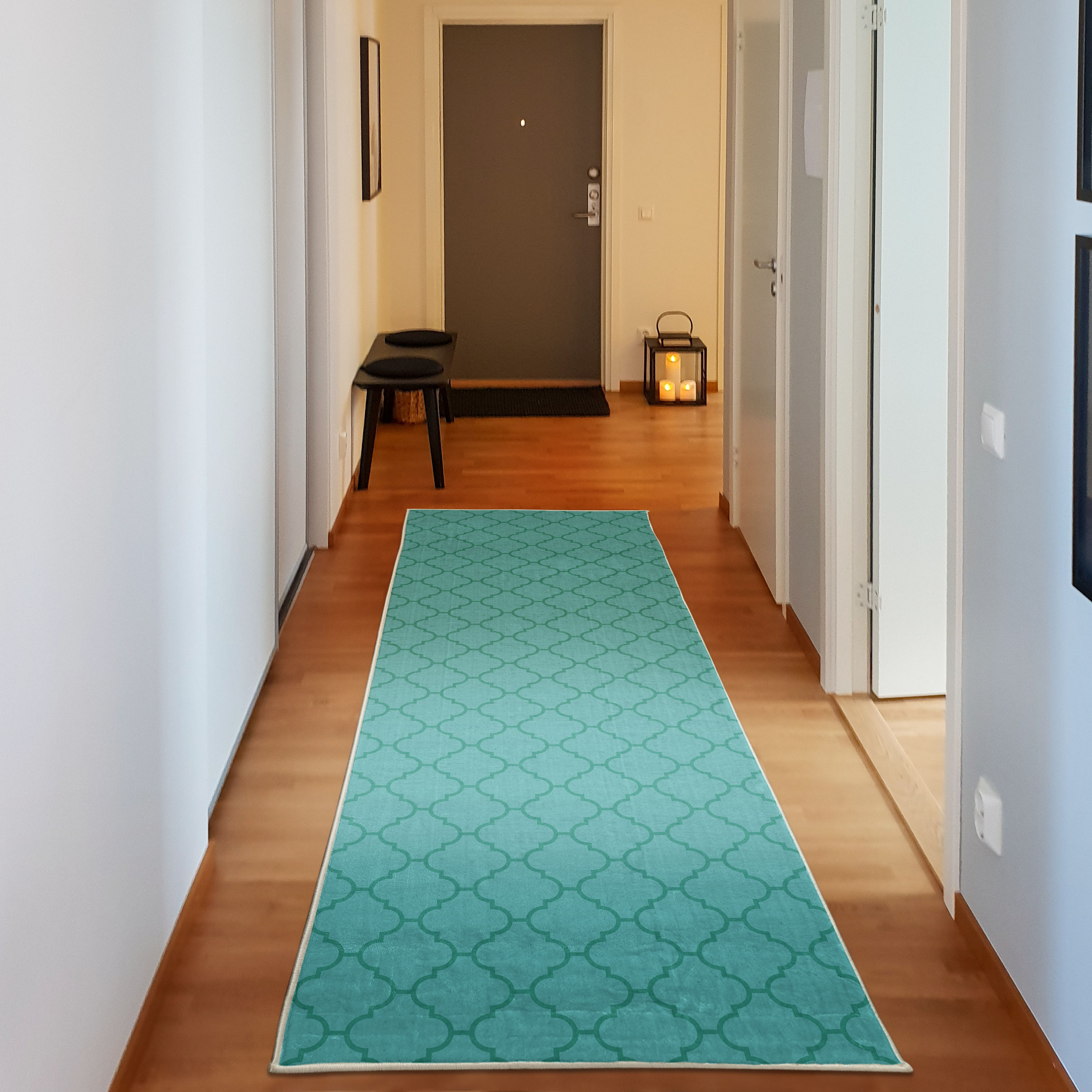 Geometric Decorative Rug, Simple Monochrome Patterns Linked Forms on ...