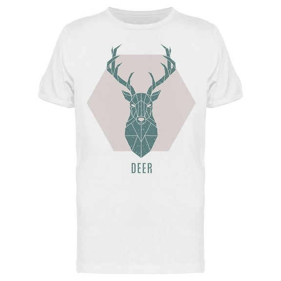 Geometric Deer Art T-Shirt Men -Image by Shutterstock, Male Large