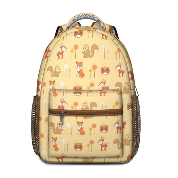 Geometric Deer Head Pattern Backpack – Artistic Hunter Print School Bag with Nordic Forest, Ethnic Rustic and Nature Style
