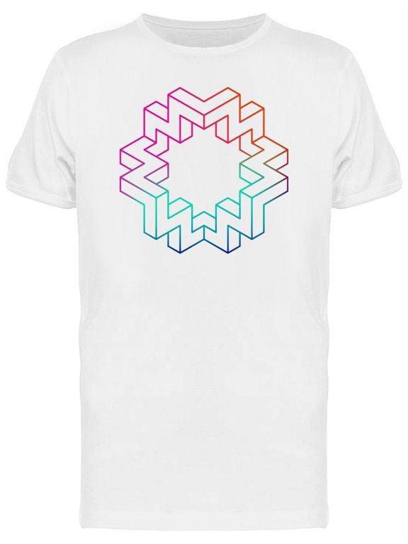 Geometric Design Gradient T-Shirt Men -Image by Shutterstock, Male Medium