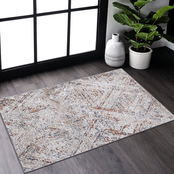 Geometric Design, Medium Pile Rug - Great for Dining Room