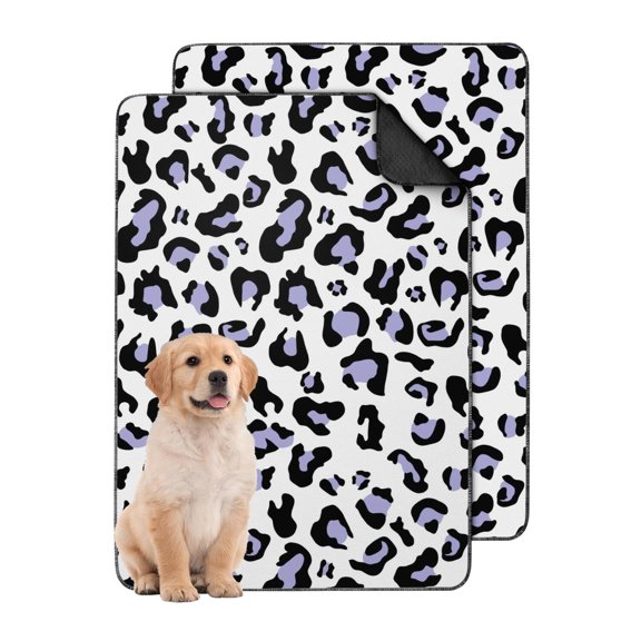 Geometric Design Washable Pee Pads for Dogs, 24"x35" Reusable Potty Pads with Non-Slip Backing, for Indoor Crate Training.(Texture/leopard /Geometry, 24" x35" )