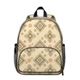 thumbnail image 1 of Geometric Diamond Beige Pattern Backpack for School, Cute School Bag with Adjustable Shoulder Straps and Padded Back, 13.8"x11.4"x6", 1 of 5