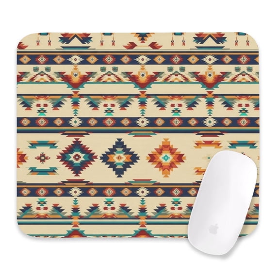 Geometric Diamond Beige Pattern Square Mouse Pad, Home Office Pad with ...