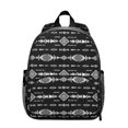 thumbnail image 1 of Geometric Diamond Black Pattern Backpack for School, Cute School Bag with Adjustable Shoulder Straps and Padded Back, 13.8"x11.4"x6", 1 of 4