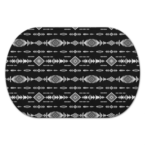 Geometric Diamond Black Pattern Diatomaceous Earth Bath Mat, Shower ...