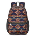 thumbnail image 1 of Geometric Diamond Blue Pattern 17" Waterproof Oxford School Backpacks for Teens, S-Shape Padded Straps, for School, Travel, Hiking, Camping, 1 of 5