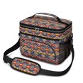 thumbnail image 1 of Geometric Diamond Blue Pattern Insulated Lunch Box for Women Men, Medium Leakproof Cooler Bag with Adjustable Strap, 10"x6.7"x8", 1 of 6