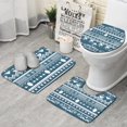 thumbnail image 1 of Geometric Diamond Chevron Pattern Bathroom Rugs Sets 3 Piece,Toilet Cover Set,Absorbent Non Slip Bathroom Mats Sets with U-Shaped Contour Rug Toilet Rug Set, 1 of 5