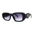 thumbnail image 1 of Geometric Diamond Cut Dimensional Mod Rectangle Sunglasses Black Smoke, 1 of 4