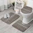 thumbnail image 1 of Geometric Diamond Striped Pattern Bathroom Rugs Sets 3 Piece,Toilet Cover Set,Absorbent Non Slip Bathroom Mats Sets with U-Shaped Contour Rug Toilet Rug Set, 1 of 5