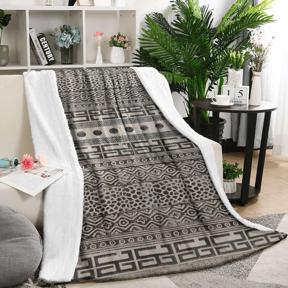Geometric Diamond Striped Pattern Blanket,Comfortable Soft Flannel Throw Blanket,All Season,Warm Lightweight Blankets for Sofa Bed Couch Living Room Chair,50"x60"
