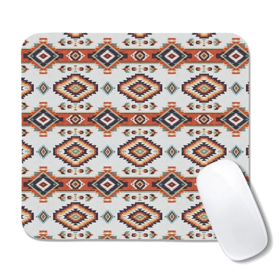 White Control Slips Geometric Diamond White Pattern Square Mouse Pad, Precision Control Pad ...