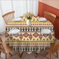 thumbnail image 1 of Geometric Diamond Yellow Pattern Round Tablecloth 60"x60", Wrinkle Resistant Wipeable Table Cover for Kitchen Dining Room Picnic Patio and Party, 1 of 6