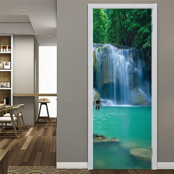 Geometric Door Sticker Self-adhesive Waterproof Peel and Stick Wallpaper Home r Living Room Bedroom