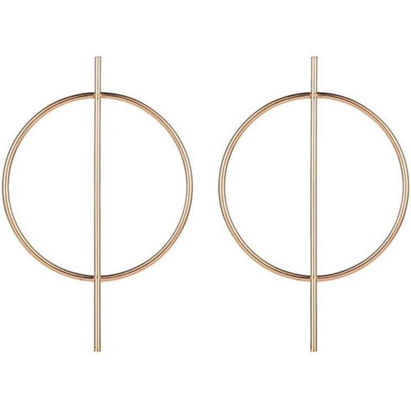Geometric Double Circle Hoop Dangle Earrings Simple 8 Infinity Knot Bar Tassel Drop Earrings for Women Jewelry