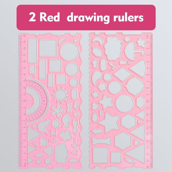 Geometric Drawing Stencil Ruler Set with Multiple Shapes