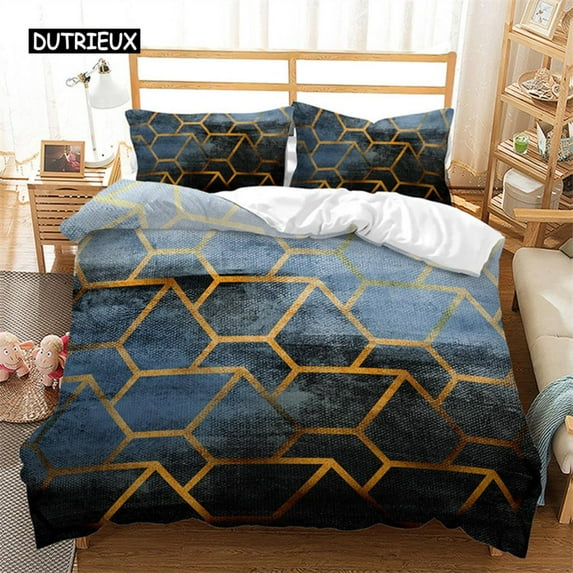 Geometric Duvet Cover Abstract Bedding Set Microfiber Vintage Exotic Floral Pattern Comforter Cover