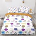 thumbnail image 1 of Geometric Duvet Cover Set 23 Number with Triangle Background King Size Bedding Set for Kid Teen Polyester Comforter Cover, 1 of 5