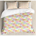 thumbnail image 1 of Geometric Duvet Cover Set, Circular Motifs Pastel Tones Overlapping Circles, Decorative 3 Piece Bedding Set with 2 Pillow Shams, King Size, Multicolor, by Ambesonne, 1 of 3