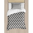 thumbnail image 1 of Geometric Duvet Cover Set, Concrete Geometric Patterns with Odd Minimalist Linked Shapes Image Print, Decorative 2 Piece Bedding Set with 1 Pillow Shams, Twin Size, Grey Black White, by Ambesonne, 1 of 3