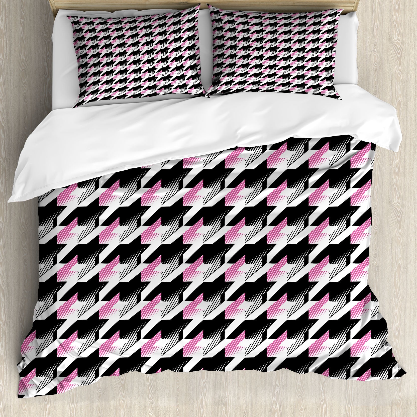 Geometric Duvet Cover Set, Diagonal Repeated Striped Classic