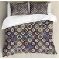 thumbnail image 1 of Geometric Duvet Cover Set, Disc Shaped Circular Gradient Rounds Curve Abstract Big Dots Illustration, Decorative 3 Piece Bedding Set with 2 Pillow Shams, Queen Size, Multicolor, by Ambesonne, 1 of 3
