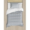 thumbnail image 1 of Geometric Duvet Cover Set, Modern Nested Repeating Diamond Line Pattern with Vertical Lines, Decorative 2 Piece Bedding Set with 1 Pillow Shams, Twin Size, Dried Rose Slate Blue, by Ambesonne, 1 of 3
