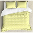 thumbnail image 1 of Geometric Duvet Cover Set, Modern and Simple Pattern with Abstract of Squares and Direction Pointers, Decorative 3 Piece Bedding Set with 2 Pillow Shams, King Size, Yellow and White, by Ambesonne, 1 of 3
