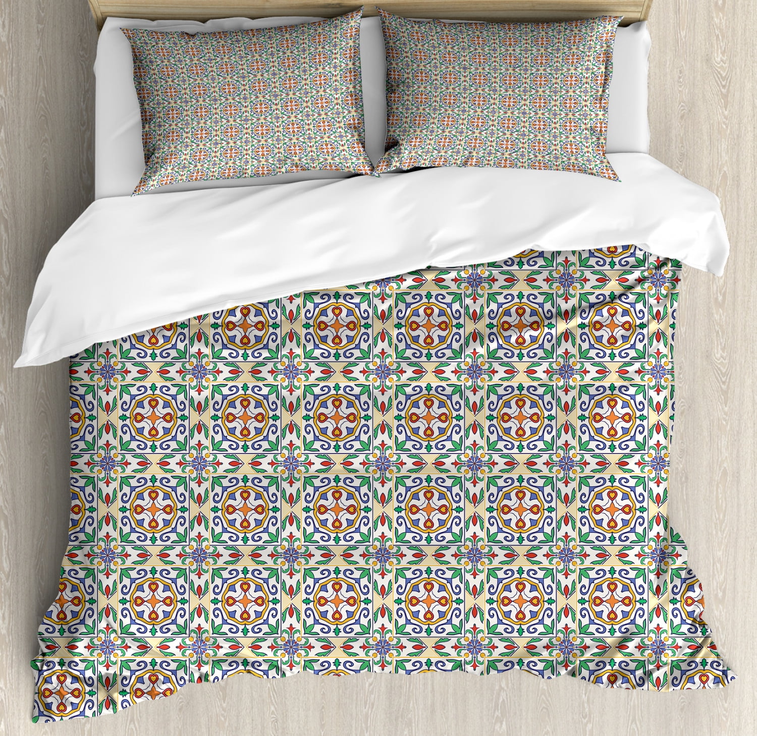 Geometric Duvet Cover Set Queen Size, Spanish Culture Inspired ...