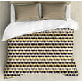 thumbnail image 1 of Geometric Duvet Cover Set, Triangles in Ethnic Aztec Culture Effects Folk Traditional Pattern, Decorative 3 Piece Bedding Set with 2 Pillow Shams, King Size, Indigo Beige and Mustard, by Ambesonne, 1 of 3