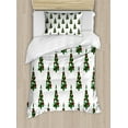 thumbnail image 1 of Geometric Duvet Cover Set Twin Size, Christmas Tree Pattern Celebration Presents Traditional Holiday Icon, Decorative 2 Piece Bedding Set with 1 Pillow Sham, Hunter Green Ruby White, by Ambesonne, 1 of 3