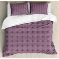 thumbnail image 1 of Geometric Duvet Cover Set, Violet Tone Squares Circles and Rhombuses, Decorative 3 Piece Bedding Set with 2 Pillow Shams, Calking Size, Pale Eggplant Pale Pink, by Ambesonne, 1 of 3