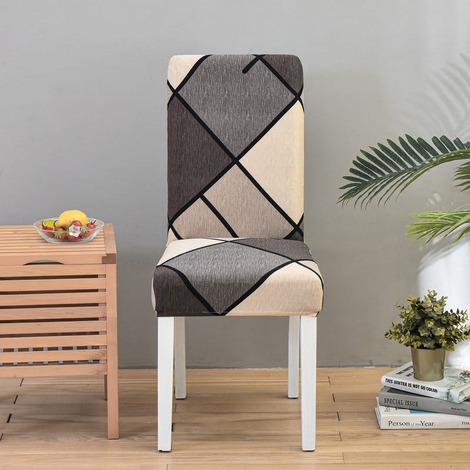 Geometric Elastic Dining Chair Cover Universal Slipcovers Chair Case