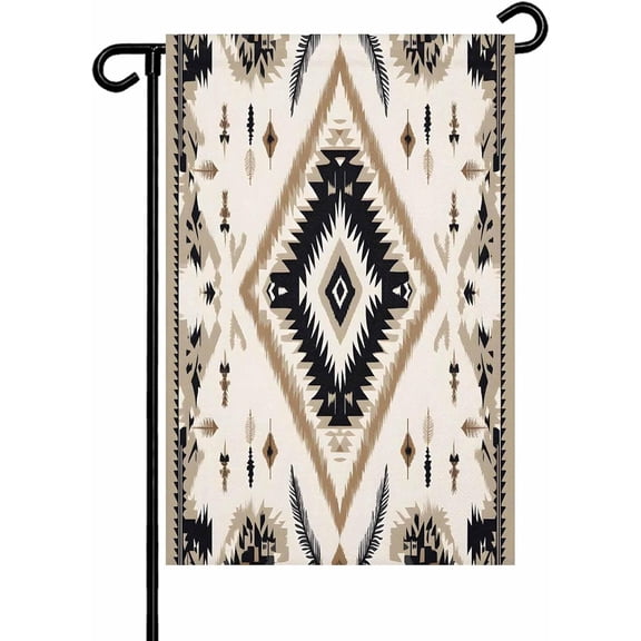 Geometric Ethnic Pattern Garden Flags 12x18 Inch Double Sided Welcome Yard Flags for Outdoor Decor Abstract Tribal Art Yard Outside Seasonal Decoration