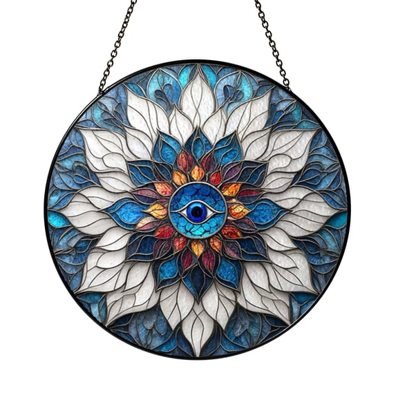 Geometric Eye Design Acrylic Window Hanging – Artistic Decor