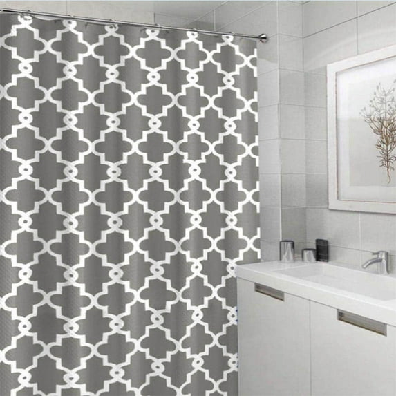 Geometric Fabric Shower Curtain