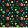 thumbnail image 1 of Ambesonne Geometric Fabric by the Yard Upholstery, Platonic Shapes 3D, 2 Yards, Multicolor, 1 of 4