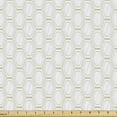 thumbnail image 1 of Geometric Fabric by the Yard, Abstract Minimalistic Hexagons Honeycomb Elements in Earthy Tones Print, Decorative Upholstery Fabric for Sofas and Home Accents, Pale Khaki and White by Ambesonne, 1 of 5