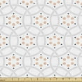 thumbnail image 1 of Ambesonne Geometric Fabric by the Yard Upholstery, Pastel Circles and Rounds, 1 Yard, Peach Dark Night Blue, 1 of 5