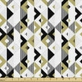 thumbnail image 1 of Geometric Fabric by the Yard, Abstract Triangles with Stripes and Rhombuses Dotted Background Modern Art, Decorative Upholstery Fabric for Chairs & Home Accents, Beige Black White by Ambesonne, 1 of 5