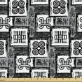 thumbnail image 1 of Ambesonne Geometric Fabric by the Yard Upholstery, Cultural Adinkra Ashanti, 3 Yards, Dimgray White, 1 of 5