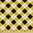 thumbnail image 1 of Ambesonne Geometric Fabric by the Yard Upholstery, Argyle Grid Pattern, 1 Yard, Yellow Black and White, 1 of 5