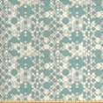 thumbnail image 1 of Geometric Fabric by the Yard, Big Small Circles Pale Tones Lattice Pattern in Abstract Modern Art, Decorative Upholstery Fabric for Chairs & Home Accents, Pale Teal Beige by Ambesonne, 1 of 4