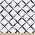 thumbnail image 1 of Ambesonne Geometric Fabric by the Yard Upholstery, Crossed Motif, 1 Yard, Dark Blue White, 1 of 5