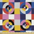 thumbnail image 1 of Ambesonne Geometric Fabric by the Yard Upholstery, Curves Formed Circles, 5 Yards, Multicolor, 1 of 5